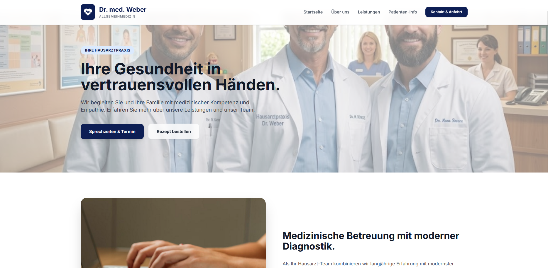 Screenshot Arztpraxis Website