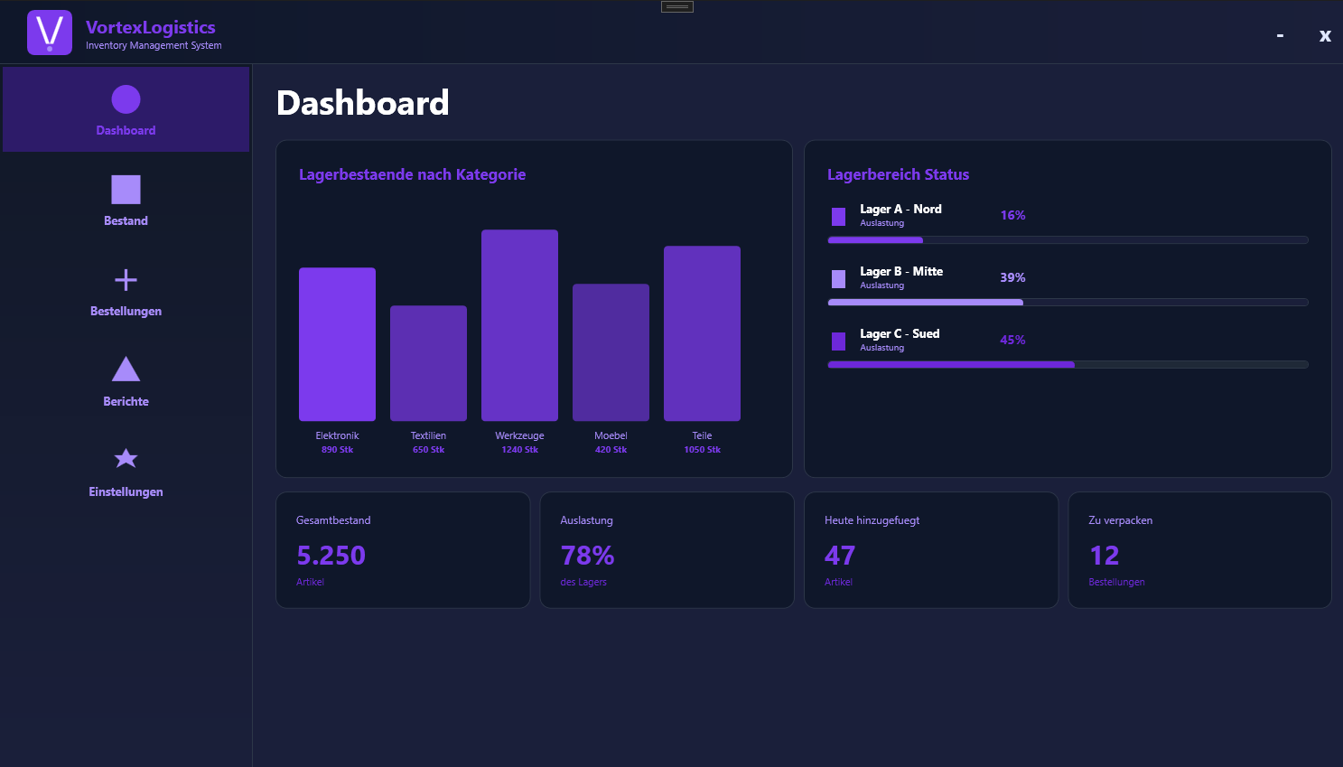 Screenshot Speisekarte