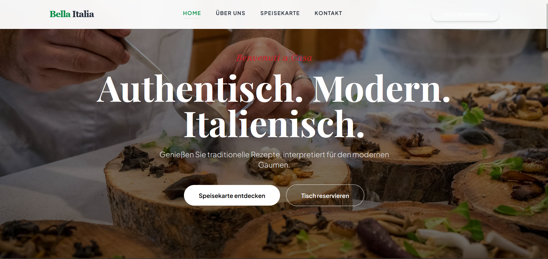 Screenshot Pizzeria Website